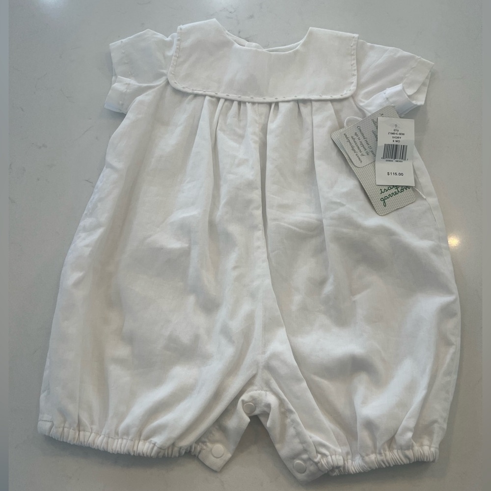Isabel Garreton Elegant Ivory Infant Romper